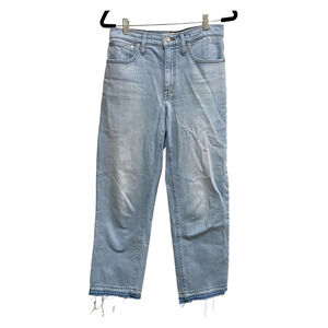 Madewell The Perfect Vintage Straight Jean Light wash Raw Hem Sz 27 P